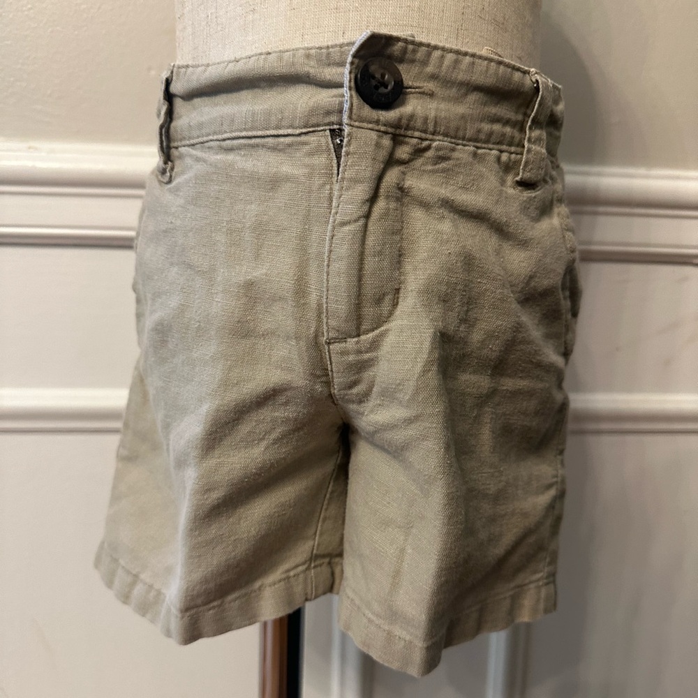 Janie & Jack Khaki Linen Shorts- Size 2